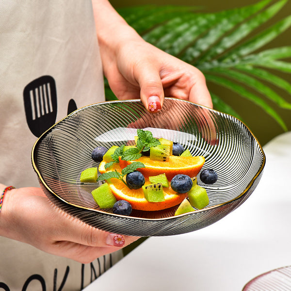 Glass Snack Plate Grey