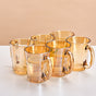 Amber Glass Jug and Cup Set of 7 - Tea set, glass jug set, glassware set | Drinkware set for Dining table & Home decor
