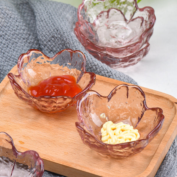 Sakura Styled Glass Dip Bowl Set of 2 - Bowl, ceramic bowl, dip bowls, chutney bowl, dip bowls ceramic | Bowls for dining table & home decor 