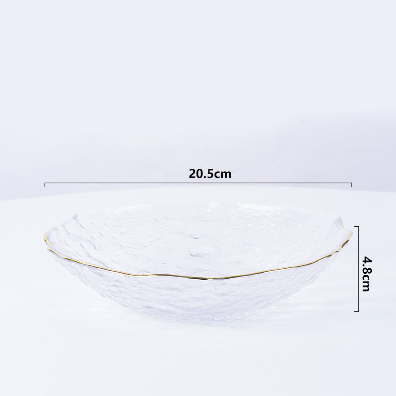 Glass Plate and Bowl Set of 3