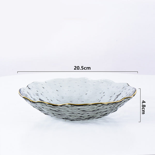 Glass Grey Dish Set of 3