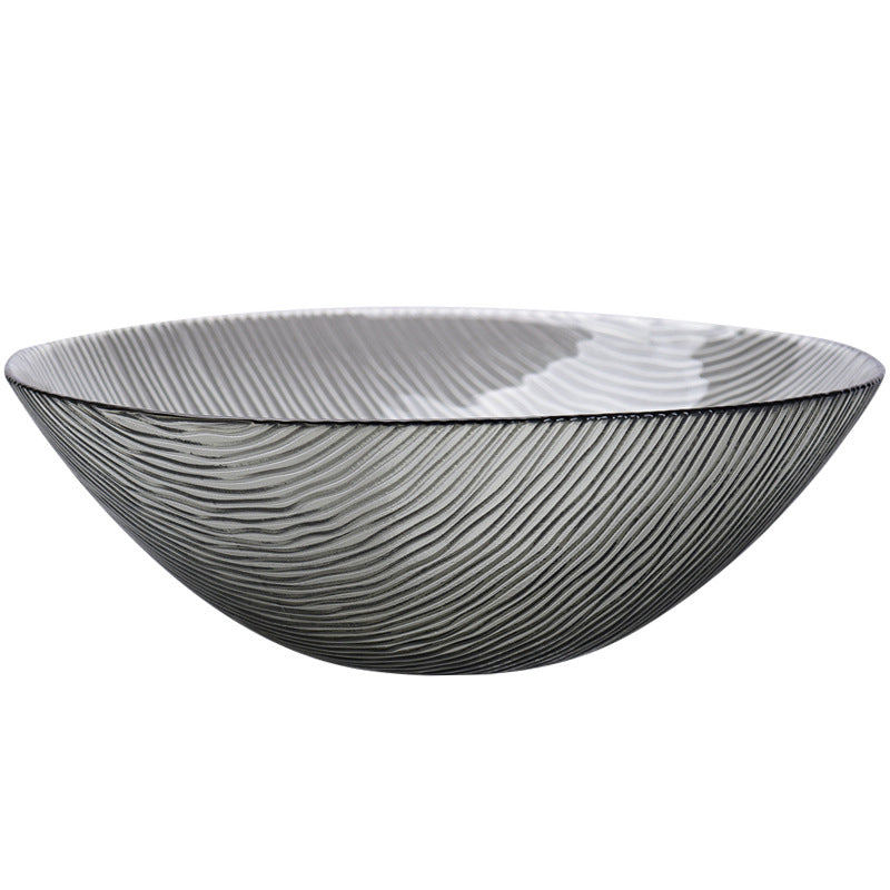 Waves Glass Bowl Set of 3 Grey - Glass bowl, serving bowl set, bowl for snacks, glass serving bowl, large serving bowl | Bowls for dining table & home decor