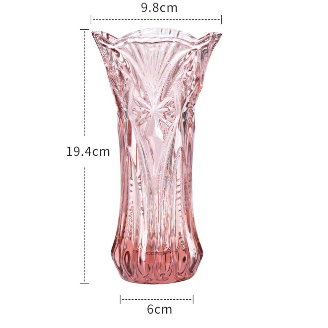 Pink Cut Glass Vase - Flower vase for home decor, office and gifting | Home decoration items