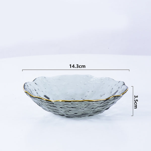 Glass Grey Dish Set of 3