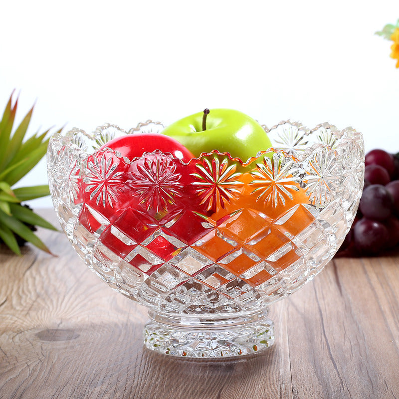 Intricate Glass Serving Bowl - Glass bowl, serving bowls, bowl for snacks, glass serving bowl, large serving bowl | Bowls for dining table & home decor