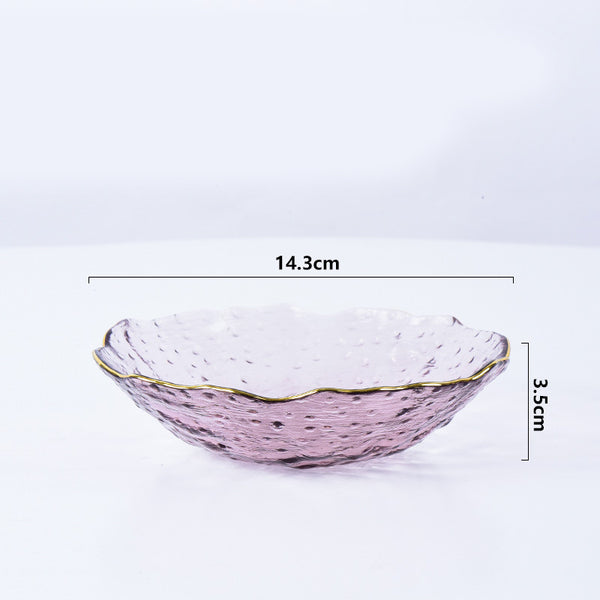 Glass Rose Dish Set of 3