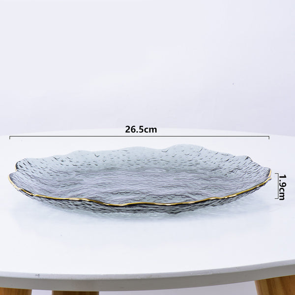 Glass Grey Dish Set of 3
