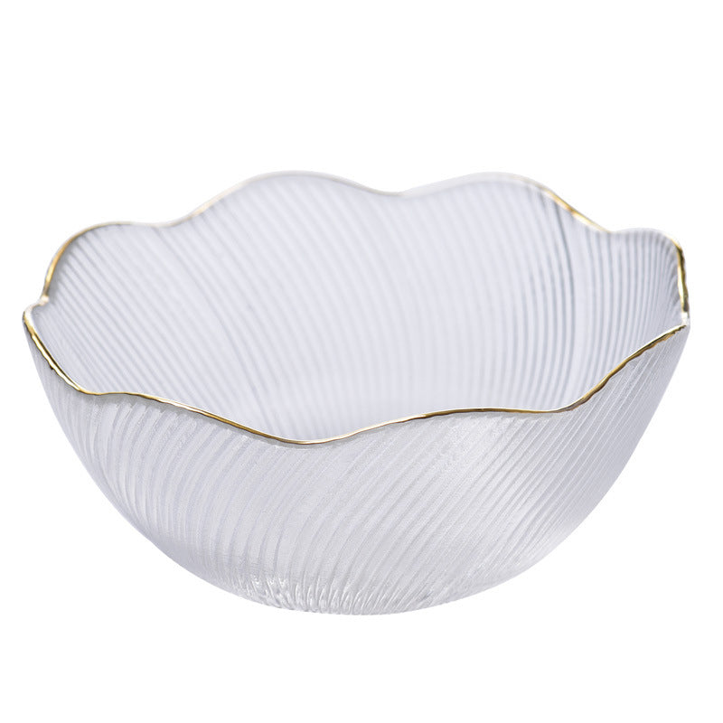 Wavy Glass Serving Bowl - Glass bowl, serving bowls, bowl for snacks, glass serving bowl, large serving bowl | Bowls for dining table & home decor