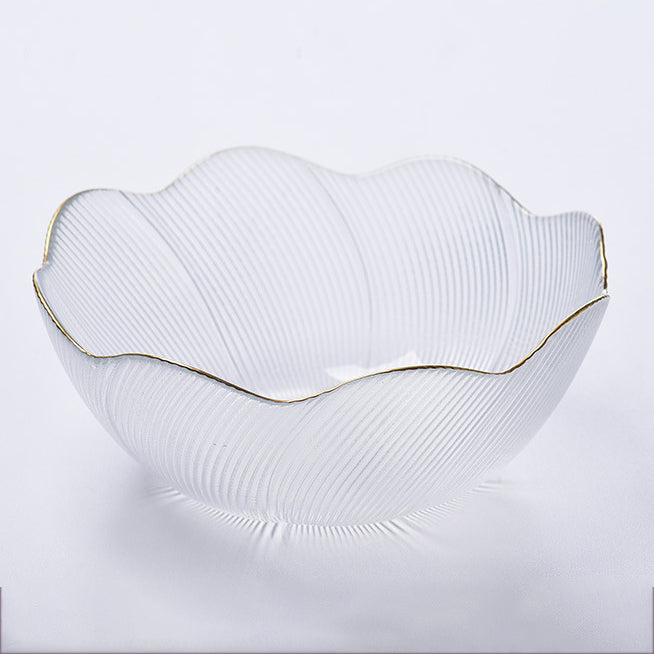 Wavy Glass Serving Bowl - Glass bowl, serving bowls, bowl for snacks, glass serving bowl, large serving bowl | Bowls for dining table & home decor