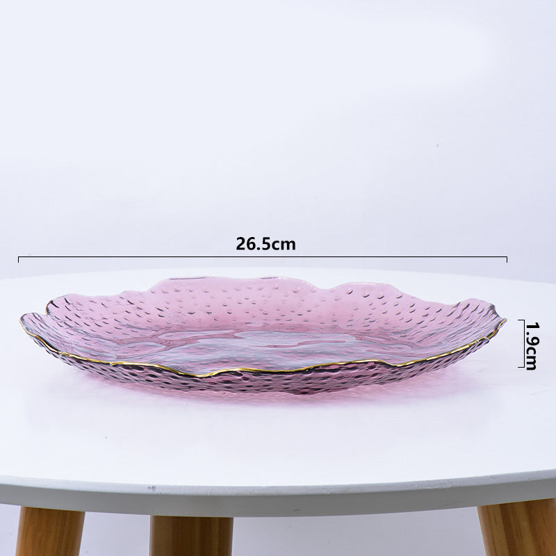 Glass Rose Dish Set of 3