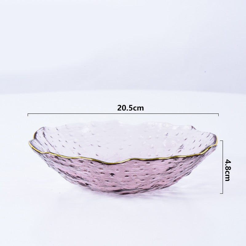 Glass Rose Dish Set of 3