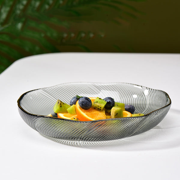 Glass Snack Plate Grey
