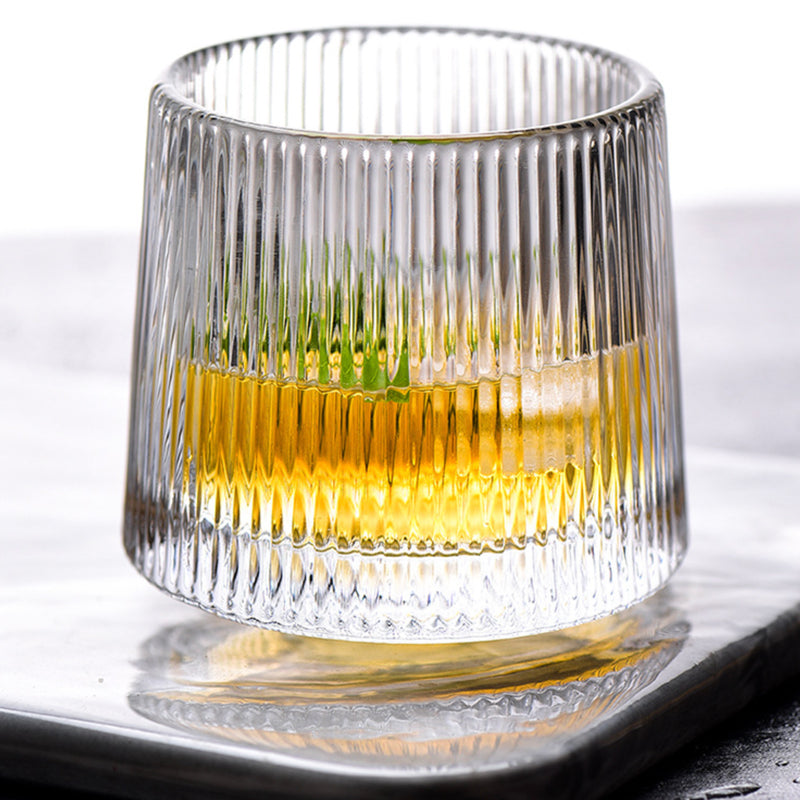 Rotating Ribbed Glass Set of 2