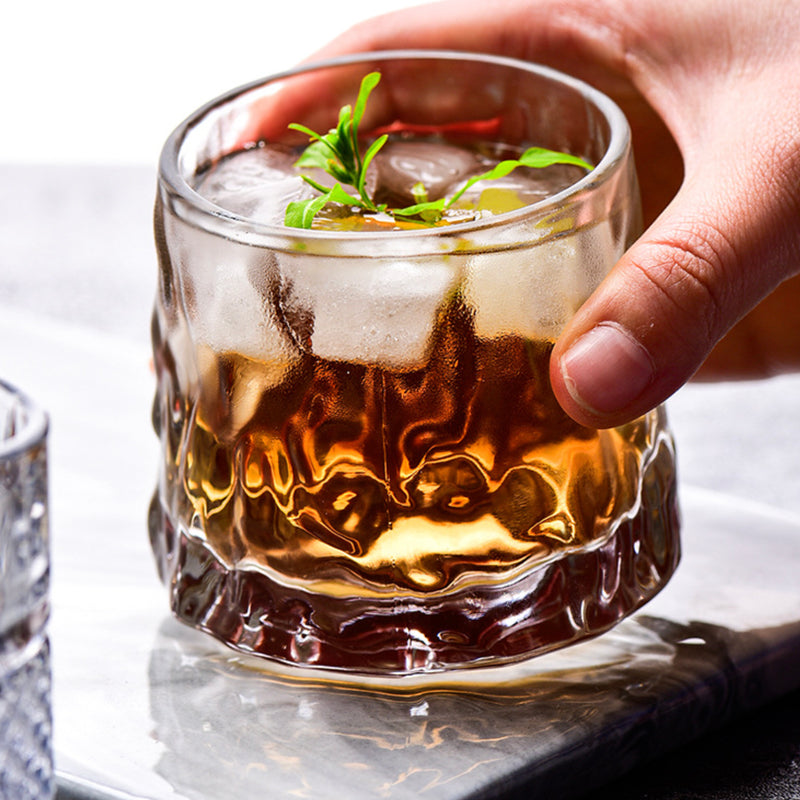 Rotating Rocks Glass for Drinks Set of 2
