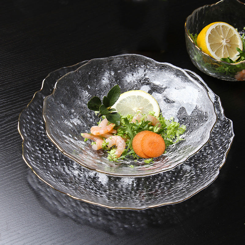 Glass Plate and Bowl Set of 3