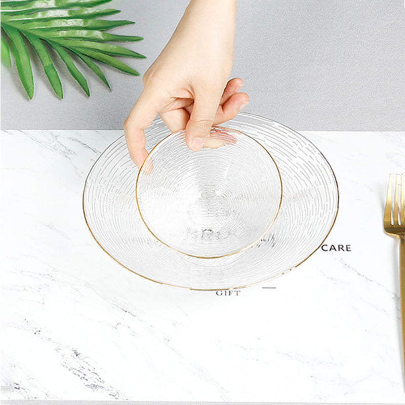 Gold Rimmed Glass Dessert Bowl 100 ml - Bowl,ceramic bowl, snack bowls, curry bowl, popcorn bowls | Bowls for dining table & home decor