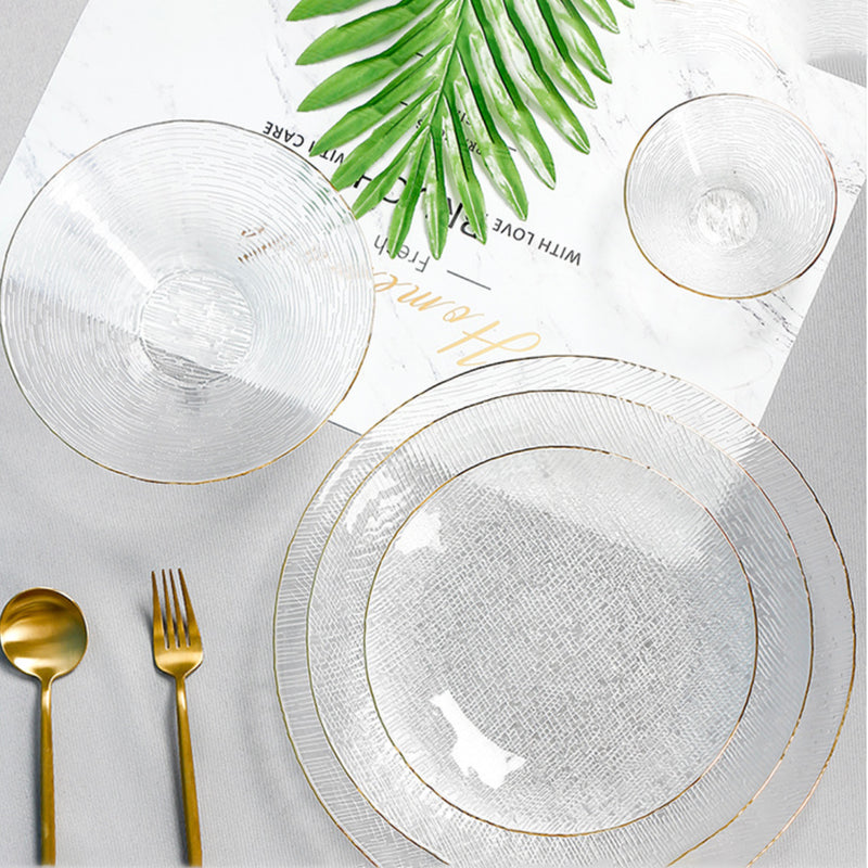 Gold Rimmed Glass Dessert Bowl 100 ml - Bowl,ceramic bowl, snack bowls, curry bowl, popcorn bowls | Bowls for dining table & home decor