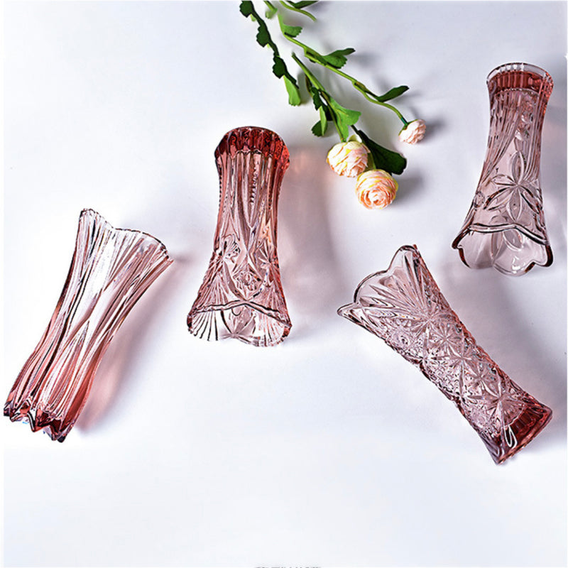 Pink Cut Glass Vase - Flower vase for home decor, office and gifting | Home decoration items