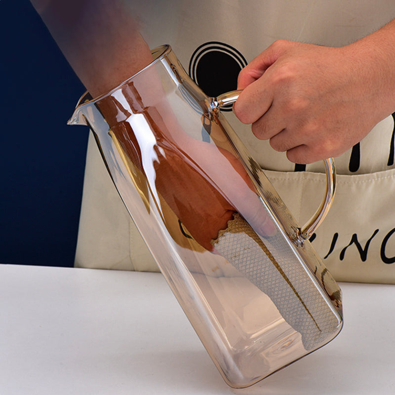 Amber Glass Jug and 4 Cups Set - Tea set, glass jug set, glassware set | Drinkware set for Dining table & Home decor