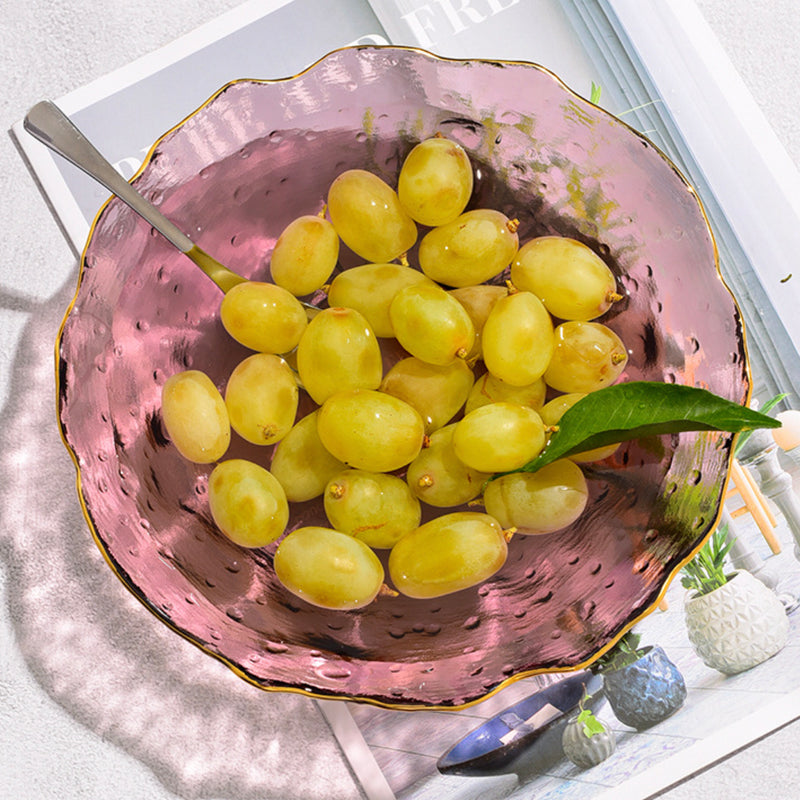 Glass Rose Dish Set of 3