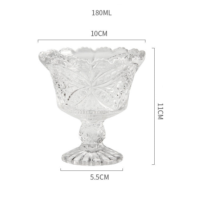 Butterfly Cut Glass Dessert Bowl Set of 2