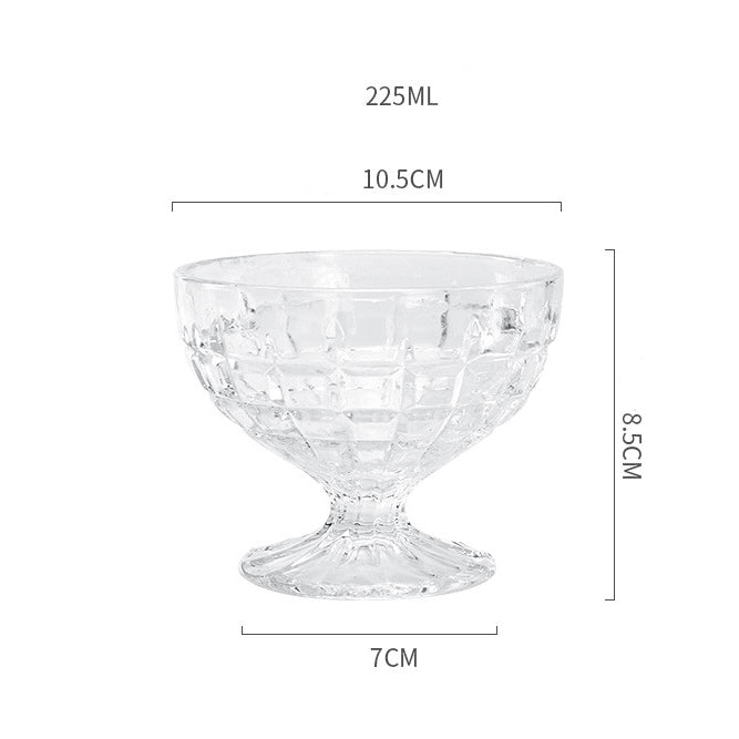 Dotty Glass Ice Cream Bowl Set of 2