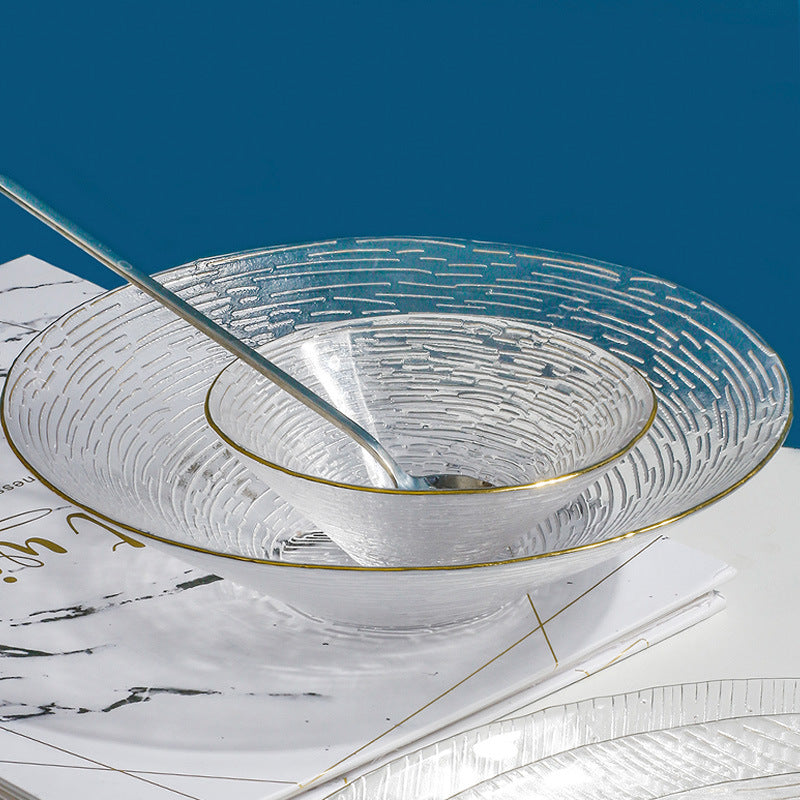 Gold Rimmed Glass Dessert Bowl 100 ml - Bowl,ceramic bowl, snack bowls, curry bowl, popcorn bowls | Bowls for dining table & home decor