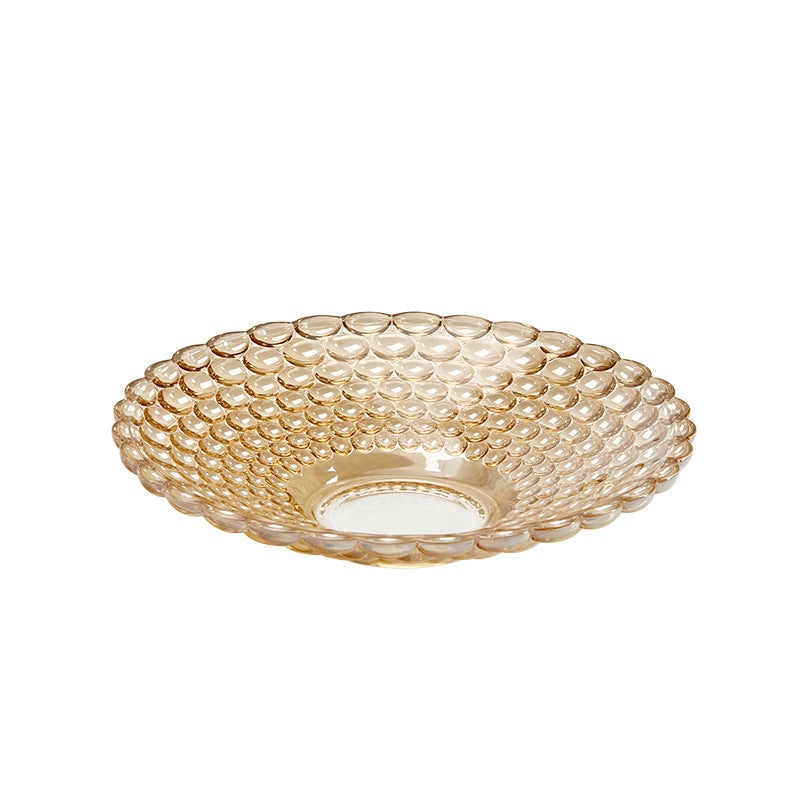 Amber Glass Decorative Fruit Bowl - Glass bowl, serving bowls, bowl for snacks, glass serving bowl, large serving bowl | Bowls for dining table & home decor