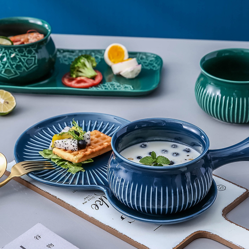 Ceramic Bowl and Plate Set - Bowl, soup bowl, ceramic bowl, snack bowls, curry bowl, popcorn bowls | Bowls for dining table & home decor