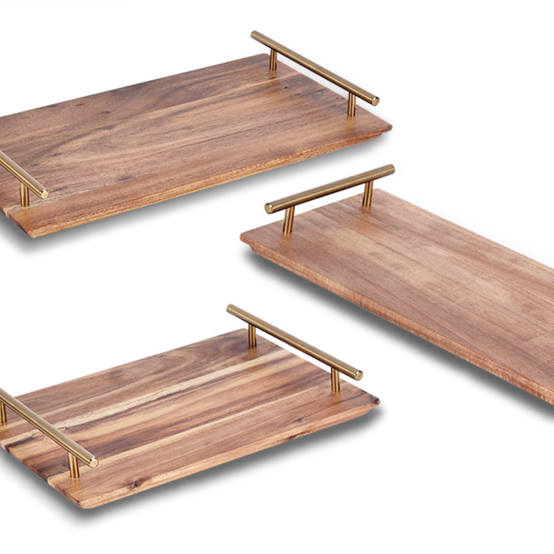 Wooden Serving Tray With Handle