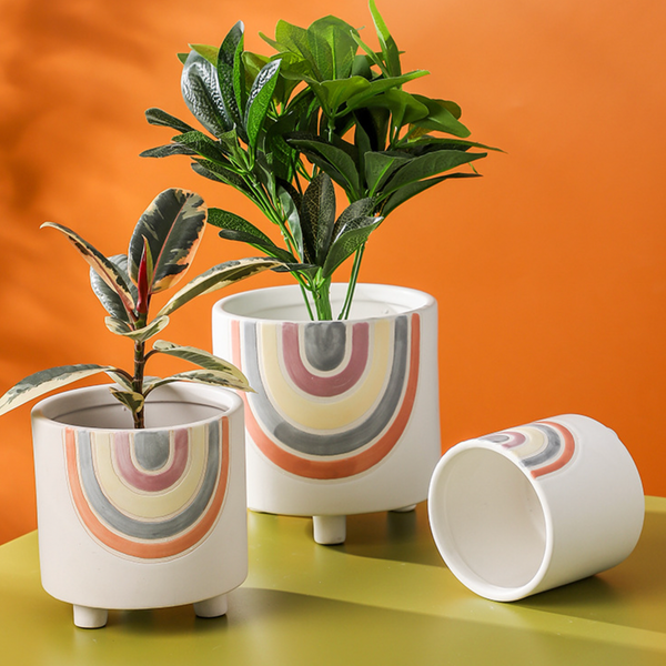 Rainbow Round Pot Small - Indoor planters and flower pots | Home decor items