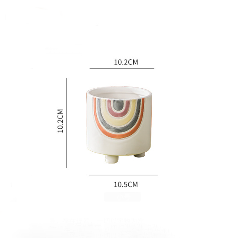 Rainbow Round Pot Small - Indoor planters and flower pots | Home decor items