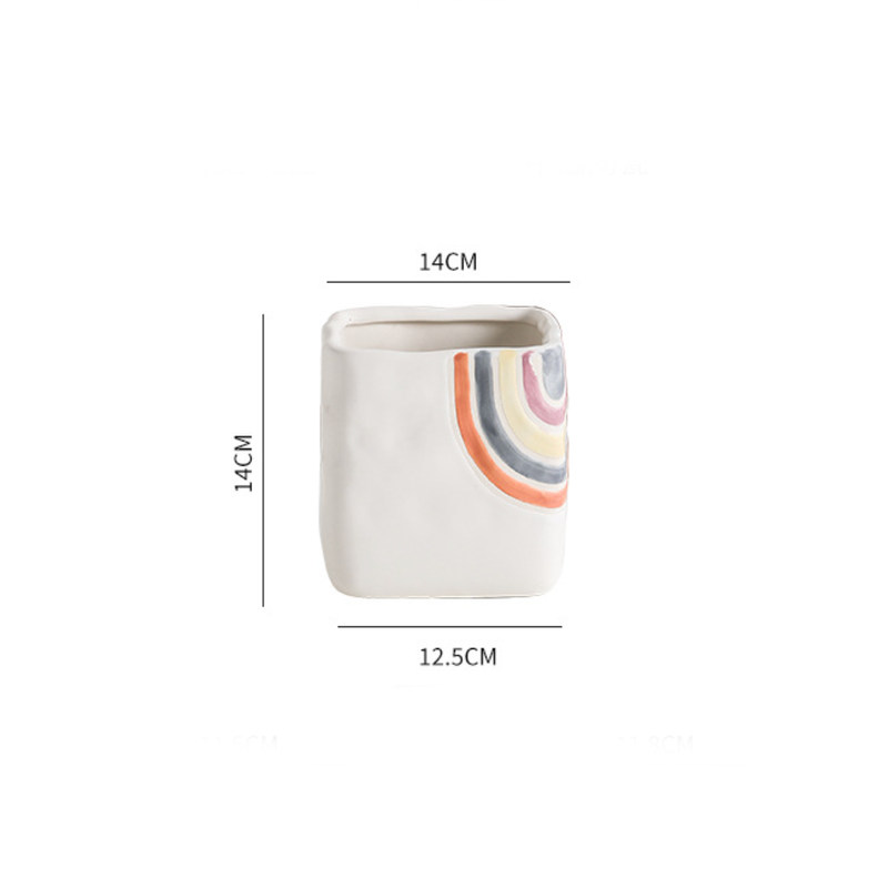 Rainbow Square Pot Medium - Indoor planters and flower pots | Home decor items