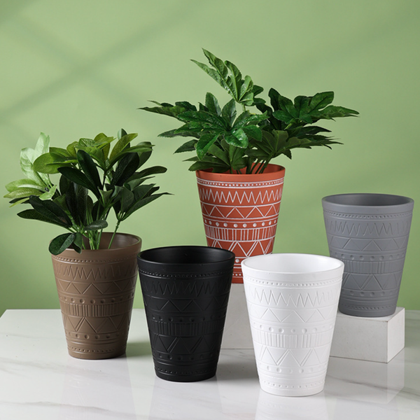 Grey Tall Textured Pot - Indoor planters and flower pots | Home decor items