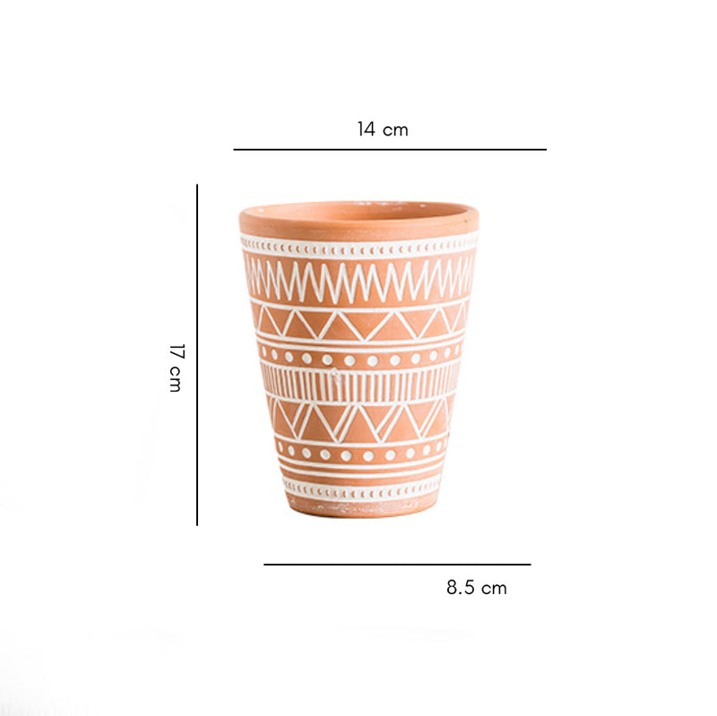 Brown And White Textured Plant Pot - Indoor planters and flower pots | Home decor items