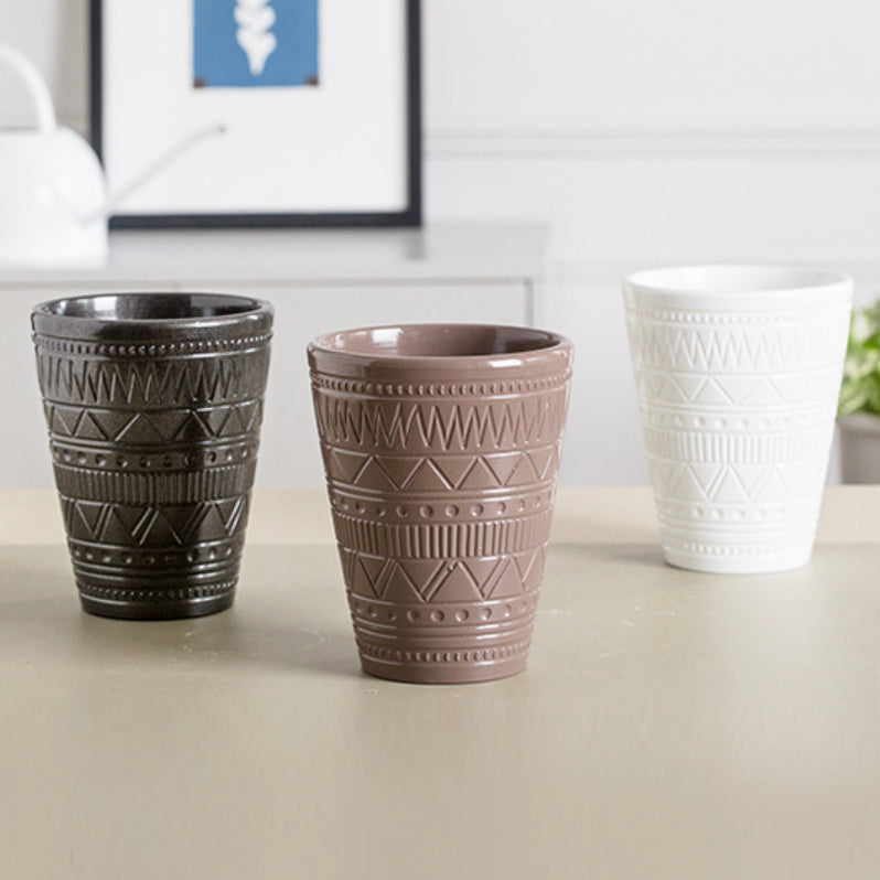 Black Tall Textured Pot - Indoor planters and flower pots | Home decor items