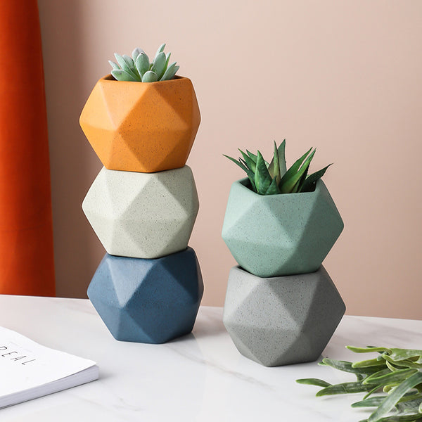 Blue Abstract Plant Pot - Indoor planters and flower pots | Home decor items