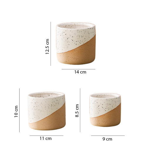 Bicolour Plant Pot Set of 3 - Indoor planters and flower pots | Home decor items