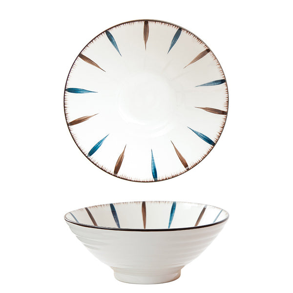 Teardrop White Ceramic 8 inch Ramen Bowl 800 ml - Soup bowl, ceramic bowl, ramen bowl, serving bowls, salad bowls, noodle bowl | Bowls for dining table & home decor