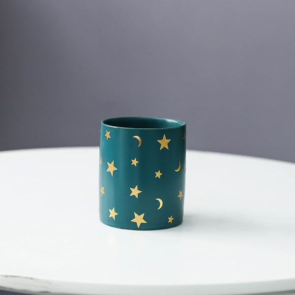 Stars and Moons Green Ceramic Organiser