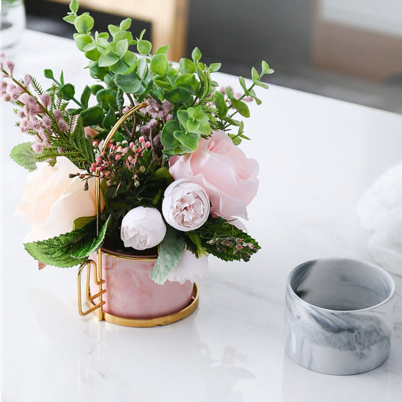 Cacti Frame Marble Ceramic Planter Pink - Indoor planters and flower pots | Home decor items