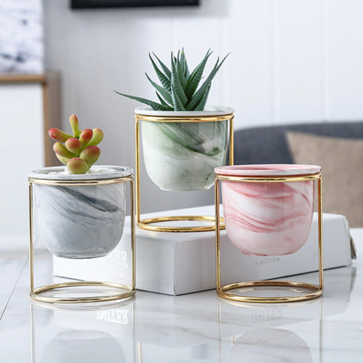 Botanica Marble Green Planter with Stand - Indoor planters and flower pots | Home decor items