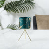 Auric Marble Green Planter with Stand Small - Indoor planters and flower pots | Home decor items
