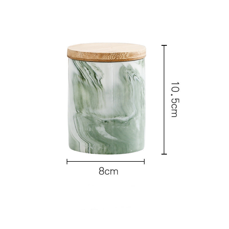 Marble Green Jar with Lid - Jar