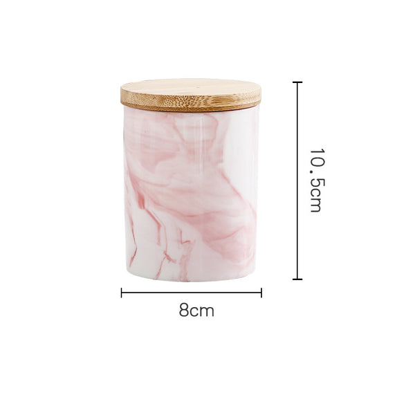 Marble Pink Jar with Lid - Jar