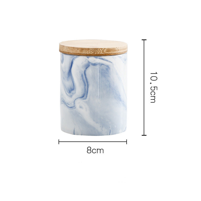 Marble Blue Jar with Lid - Jar