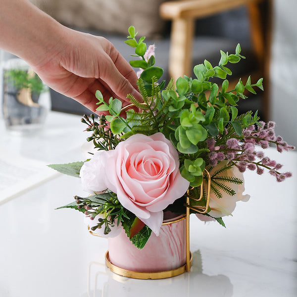 Cacti Frame Marble Ceramic Planter Pink - Indoor planters and flower pots | Home decor items