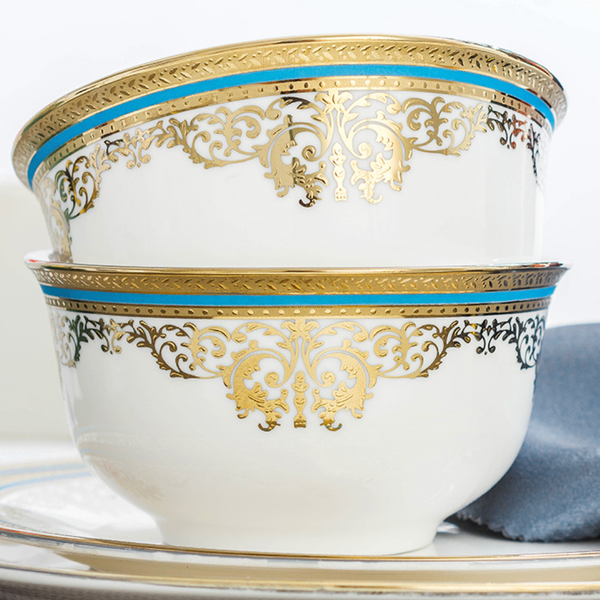 Aurelea Floral Dessert Bowl 300 ml - Bowl, soup bowl, ceramic bowl, snack bowls, curry bowl, popcorn bowls | Bowls for dining table & home decor