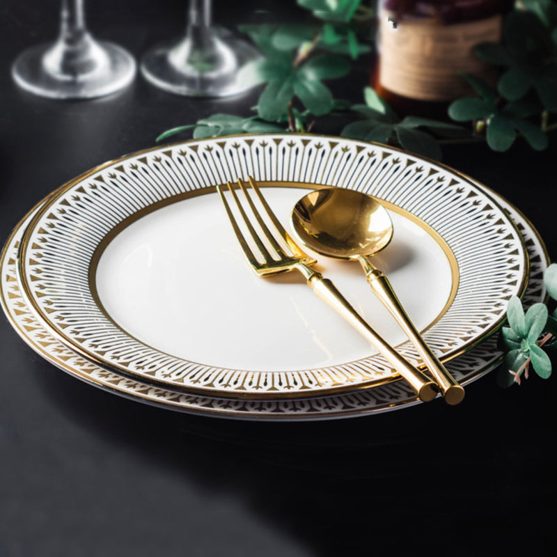Aurelea Abstract Dinner Plate - Serving plate, snack plate, ceramic dinner plates| Plates for dining table & home decor