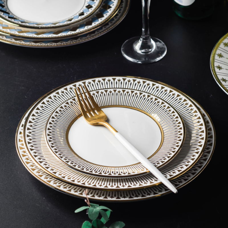 Aurelea Abstract Dinner Plate - Serving plate, snack plate, ceramic dinner plates| Plates for dining table & home decor